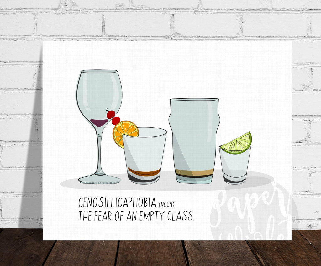 Cenosillicaphobia, Fear of an Empty Glass Print