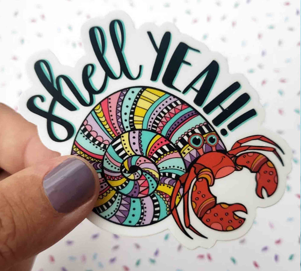 Shell Hell Parody Sticker Shell Yeah! Vinyl Sticker – Paper Violet Designs