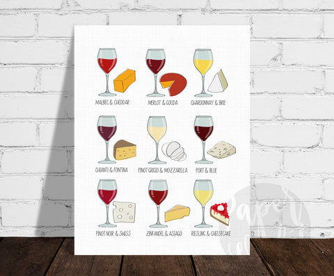 Wine and Cheese Print