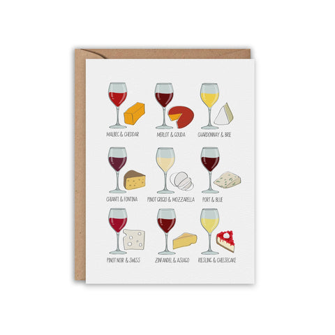 Wine and Cheese Pairing Greeting Card
