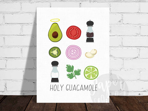 Holy Guacamole Ingredients Print